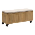 Skrzynia ogrodowa z siedziskiem drewniana 210L Lodgia 128x50x58 cm - Hesperide