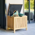 Skrzynia z siedziskiem na balkon drewniana 100L Lodgia 60x50x59 cm - Hesperide