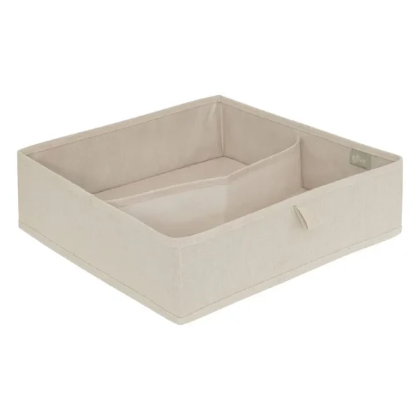 Organizer na ubrania do szafy 36x36cm Groomy 2 przegrody, beżowy - 5five