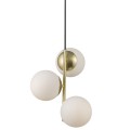 Lampa sufitowa Lilly z trzema szklanymi kloszami w kolorze mosiądzu NORDLUX