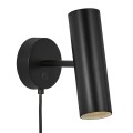 Minimalistyczna lampa ścienna Mib 6, czarna - DFTP by Nordlux