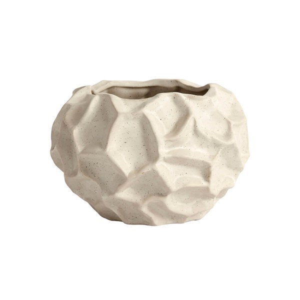 Wazon ozdobny ceramiczny Soil Bowl waniliowy - Muubs