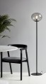 Nowoczesna lampa podłogowa szklana kula Alton Gulv z ciemnego szkła NORDLUX