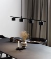 Czarna nowoczesna lampa wisząca nad stół Clyde 4-głowicowa NORDLUX