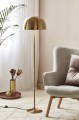 Złota lampa podłogowa do salonu Cera z metalu NORDLUX