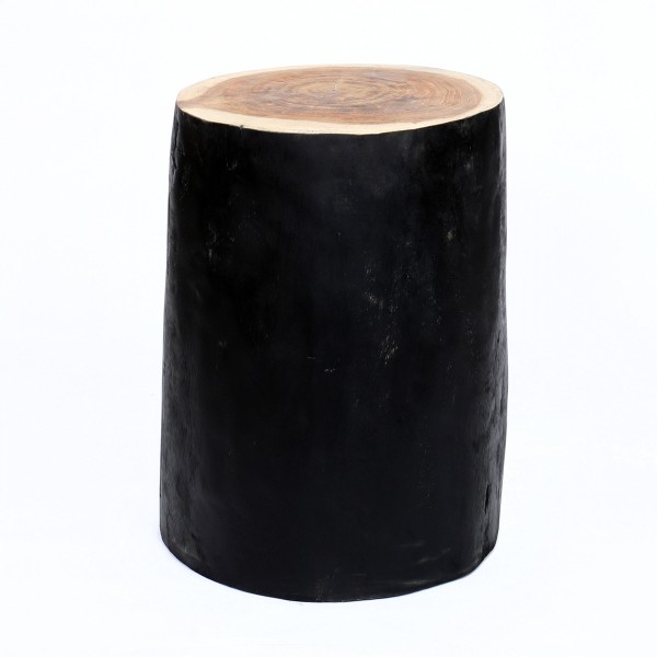 Czarny stolik z pnia Tribe z drewna teak - Bazar Bizar