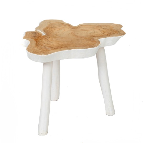 Stolik kawowy z plastra drewna Organic z drewna tekowego - Bazar Bizar