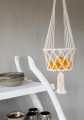 Biały kwietnik wiszący osłonka ze sznurka z makramy Boho Macrame-M BAZAR BIZAR