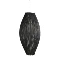 Duża lampa sufitowa Fishtrap czarna z bambusa MUUBS