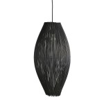 Duża lampa sufitowa Fishtrap czarna z bambusa - Muubs