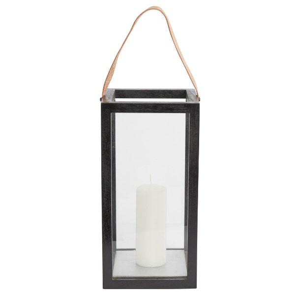 Czarny lampion z drewna tekowego - Muubs