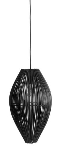 Lampa sufitowa Fishtrap M czarna z bambusa MUUBS