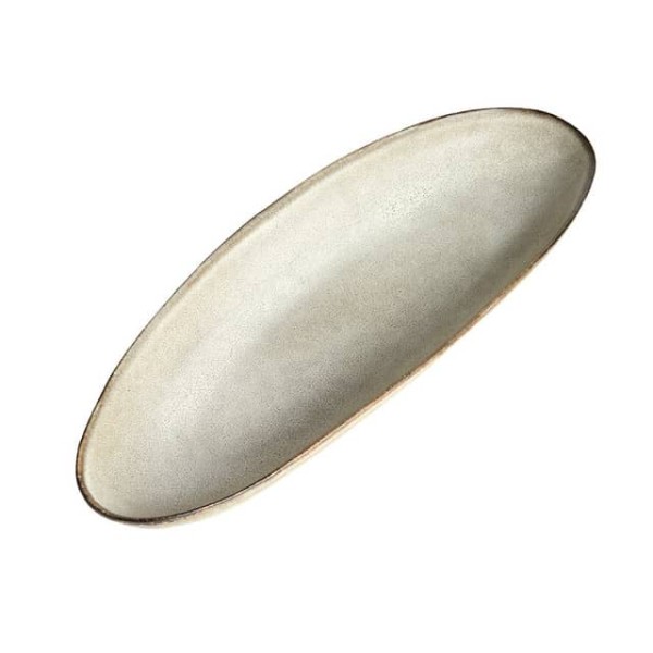 Długi owalny ceramiczny talerz do serwowania Mame Oyster, 2 szt - Muubs