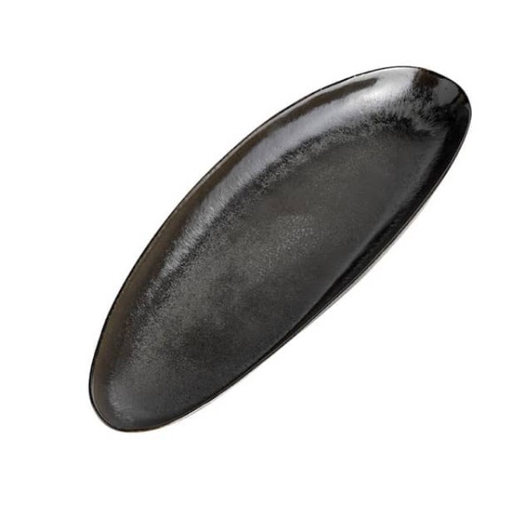 Długi owalny ceramiczny talerz do serwowania Mame Coffee, 2 szt - Muubs