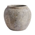 Szara osłonka do kwiatów wazon Luna Grey Bowl z terakoty MUUBS