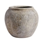 Szara osłonka do kwiatów wazon Luna Grey Bowl z terakoty - Muubs