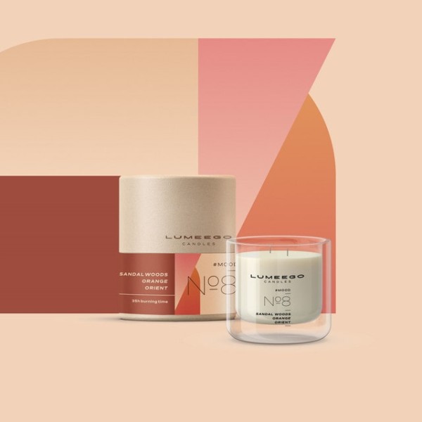 Świeca zapachowa sojowa - Nastrój No 8 Drzewo sandałowe Pomarańcza - Petite 150 ml - LUMEEGO CANDLES
