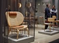 Nowoczesny rattanowy fotel Nomad bambus Natural skóra Cognac NORR11