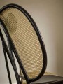 Rattanowy czarny fotel Nomad bambus Black skóra Black NORR11