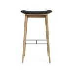 Hoker tapicerowany NY11 65, dąb Natural skóra Ultra Black - NORR11