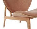 Designerski fotel tapicerowany ELEPHANT LOUNGE drewno dębowe Nature skóra Rust NORR11
