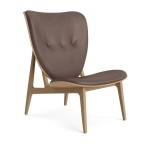 Fotel drewniany tapicerowany Elephant Lounge, Natural Dunes Dark Brown - NORR11