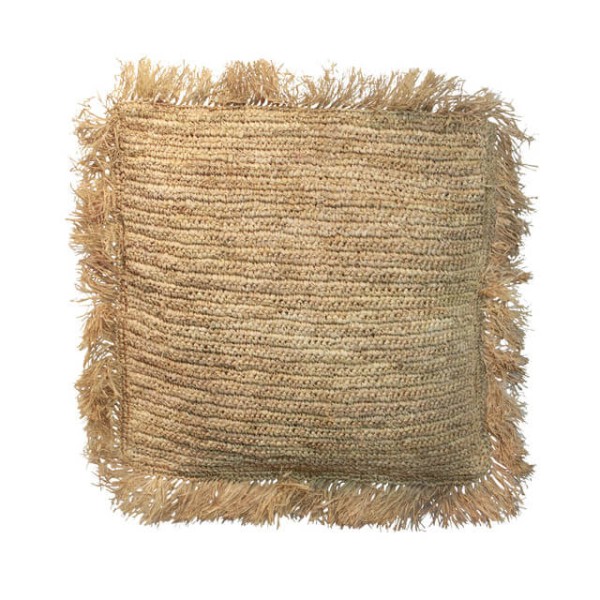 Dekoracyjna poduszka z rafii 60x60 - Bazar Bizar
