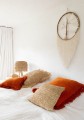 Naturalna poduszka dekoracyjna 40x40 z rafii Square BAZAR BIZAR