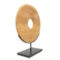 Naturalna dekoracja stojąca Teak Disc M z drewna tekowego BAZAR BIZAR