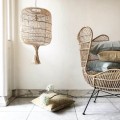 Duży naturalny rattanowy abażur Dumpling XL do lampy sufitowej BAZAR BIZAR