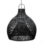 Czarny rattanowy abażur do lamp sufitowych Lobster - Bazar Bizar