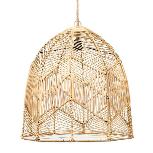 Ażurowy abażur rattanowy do lamp sufitowych Bala L, naturalny - Bazar Bizar