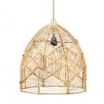 Ażurowy abażur rattanowy do lamp sufitowych wiszących Bala M, naturalny - Bazar Bizar