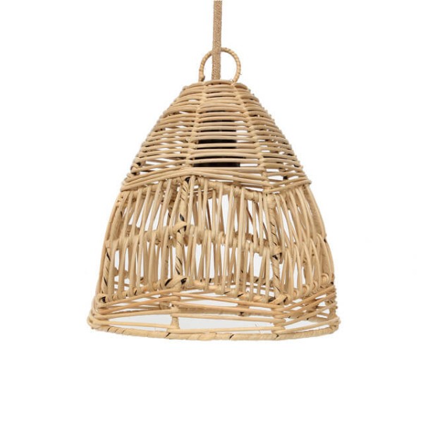 Ażurowy abażur rattanowy do lamp sufitowych Bala S, naturalny - Bazar Bizar