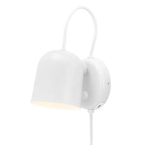 Biały kinkiet nowoczesny Angle z portem USB do ładowania - DFTP by Nordlux