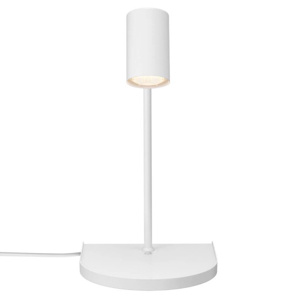 Biały kinkiet lampa z półką z portem USB do ładowania NORDLUX