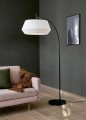 Lampa podłogowa do salonu Dicte z białym plisowanym kloszem NORDLUX