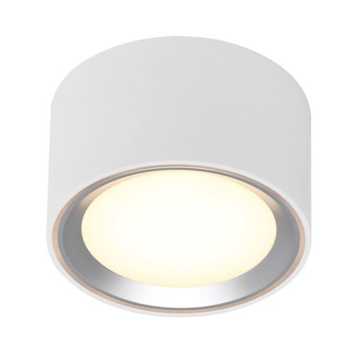 Lampa ledowa sufitowa tuba spot Fallon LED biała stal szczotkowana NORDLUX