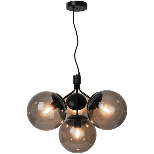 Lampa wisząca szklana Iwona z 4 kloszami dymione szkło NORDLUX