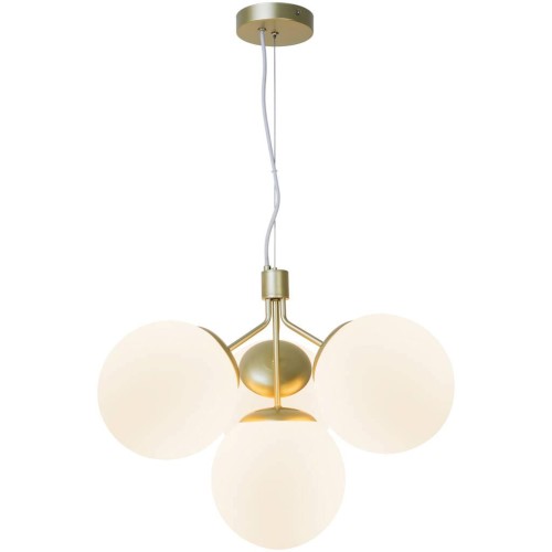 Lampa wisząca szklana Iwona z 4 kloszami opalowe białe szkło NORDLUX