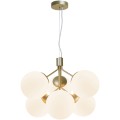 Lampa wisząca szklana Iwona z 6 kloszami opalowe białe szkło NORDLUX