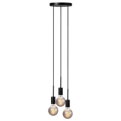 Czarna lampa sufitowa zwis potrójny Paco NORDLUX