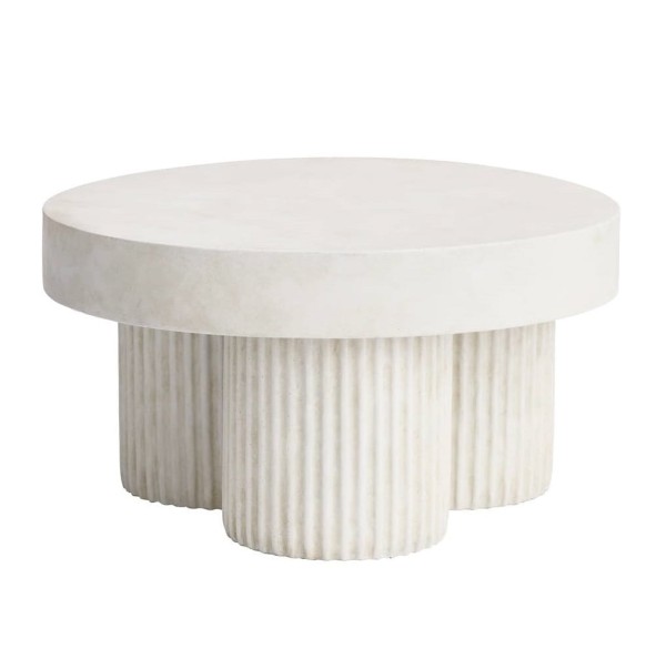 Okrągły stolik kawowy Gear Low, Chalk biały - NORR11