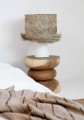 Biała lampa stołowa Boho-Pandan z kloszem pandan BAZAR BIZAR