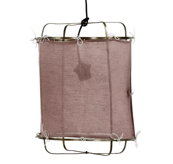 Lampa wisząca lawendowa Grisha Japandi z lnu - POMAX