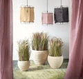 Lampa wisząca lawendowa Grisha Japandi z lnu POMAX