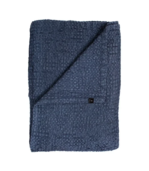Niebieska narzuta na łóżko 260x260 Dani Indigo Oeko-Tex Gots HIMLA