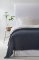 Niebieska narzuta na łóżko 260x260 Dani Indigo Oeko-Tex Gots HIMLA