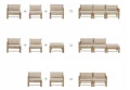 Bamboo garden sofa Korfu pouffe module - Bloomingville