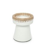 White modern candleholder Etty M terracotta - Bazar Bizar